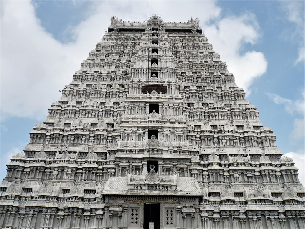 The ornate towers of Annamalaiyar Temple in Tiruvannamalai, Tamil Nadu